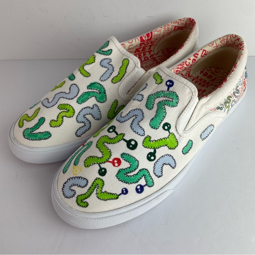 Bucket Feet Inchworm Canvas Slip-On’s